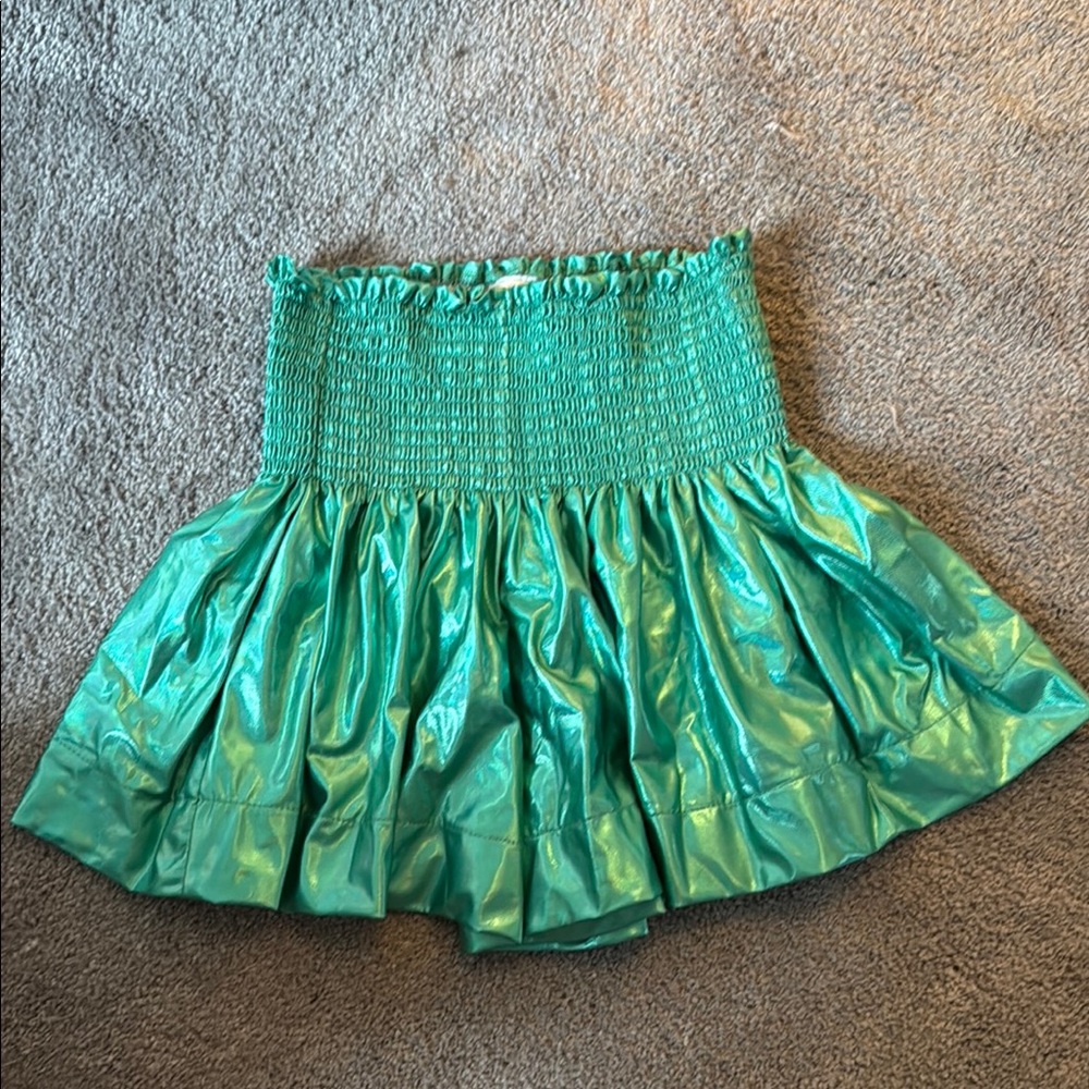Emerald Green Metallic Women's Skort